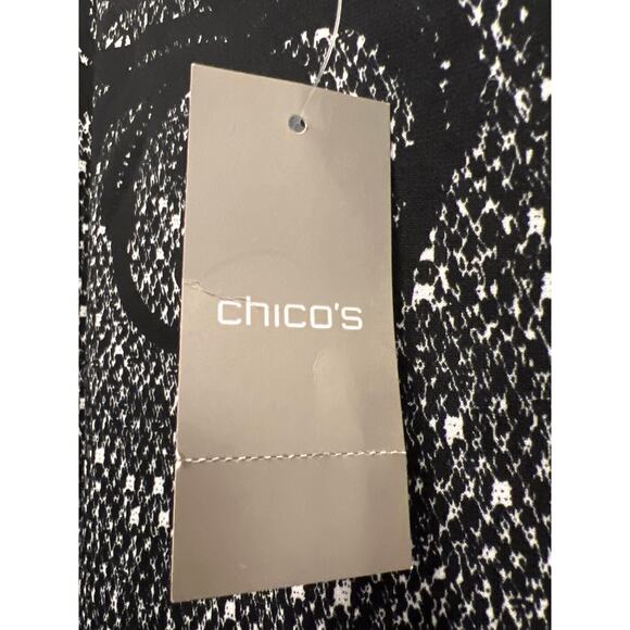 NWT Chico’s Women’s Novelty Slinky Lace Fashion‎ Dress Size 4 (XXL) Black White - Picture 4 of 6